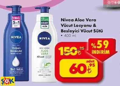 NİVEA ALOE VERA VÜCUT LOSYONU & BESLEYİCİ VÜCUT SÜTÜ